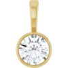 14K Yellow Gold 1/4 ct. Lab-Grown Diamond Bezel-Set Solitaire Pendant