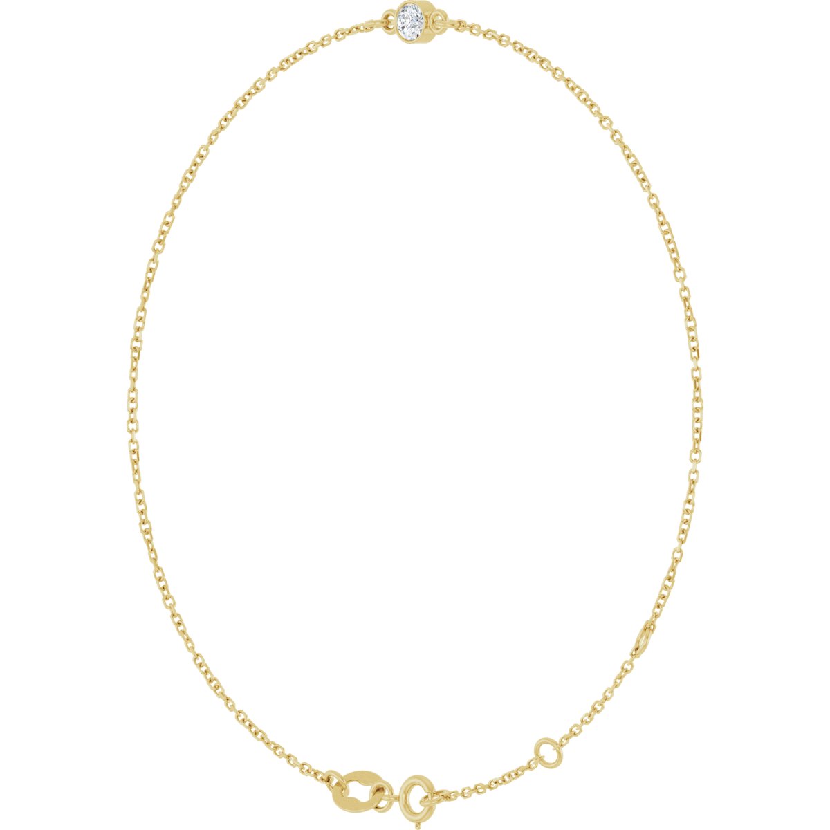 14K Yellow Gold Lab-Grown Diamond 6 1/2-7 1/2" Bracelet - view 2