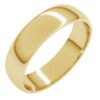 Lightweight Half Round Wedding Band in 14K Yellow Gold