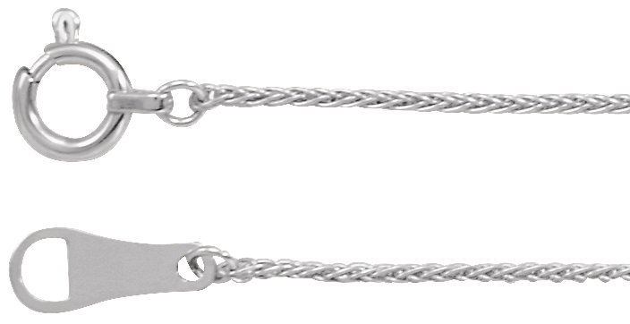 Platinum 0.8 mm Wheat Chain
