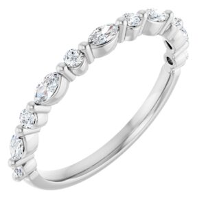 Platinum 1/4 CTW Lab-Grown Diamond Anniversary Band, Marquise 3 x 1.5 mm Stones