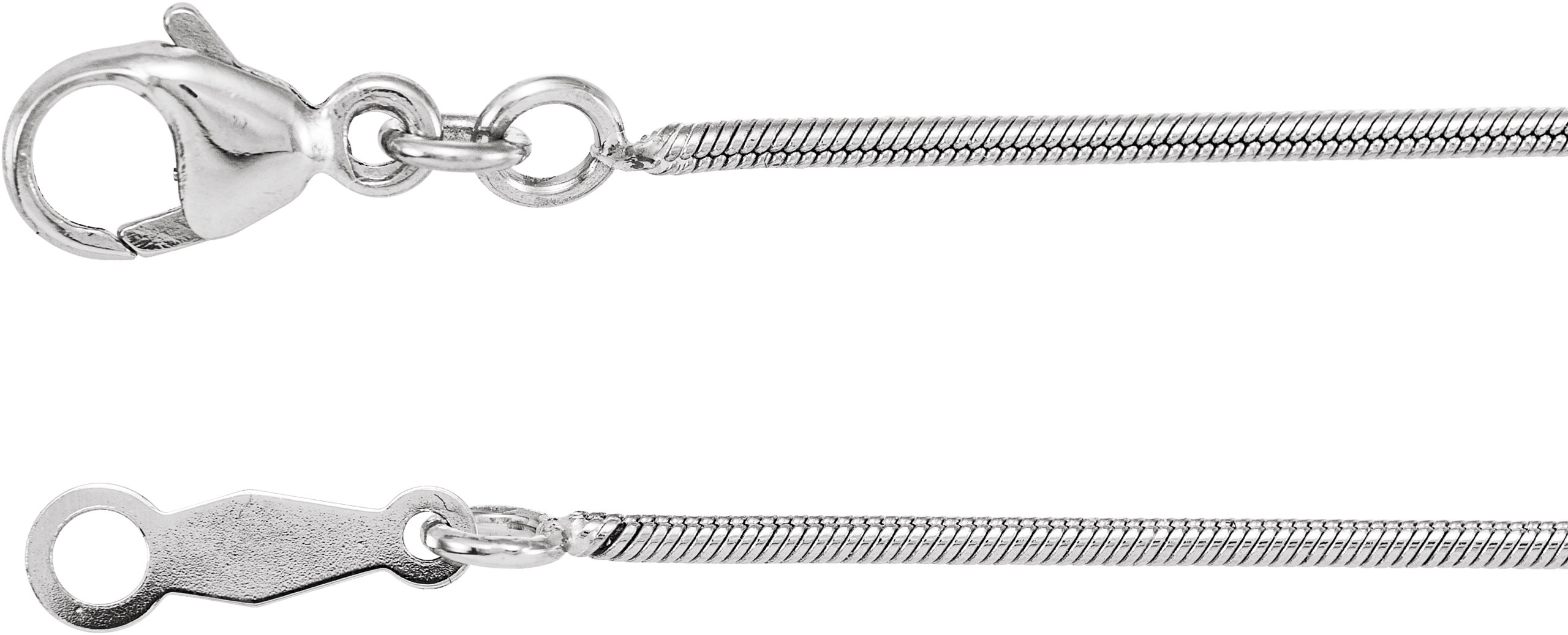 Platinum 1 mm Round Snake Chain