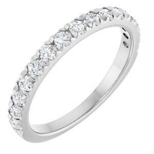 Platinum 3/8 CTW Natural Diamond French-Set Anniversary Band
