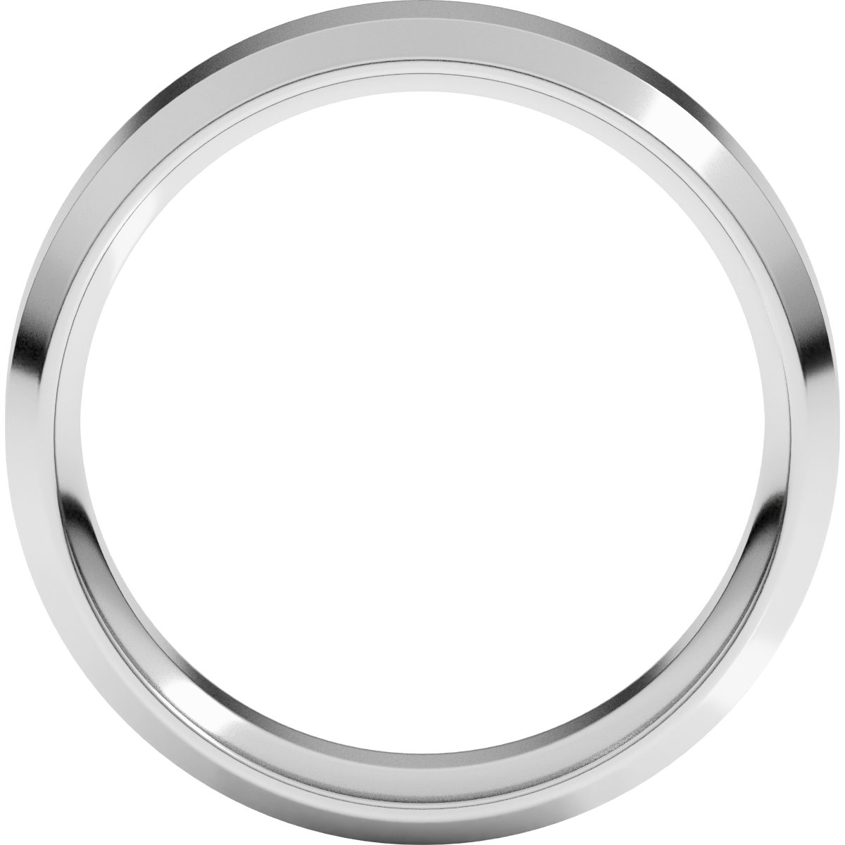 Platinum Beveled-Edge Comfort-Fit Flat Wedding Band