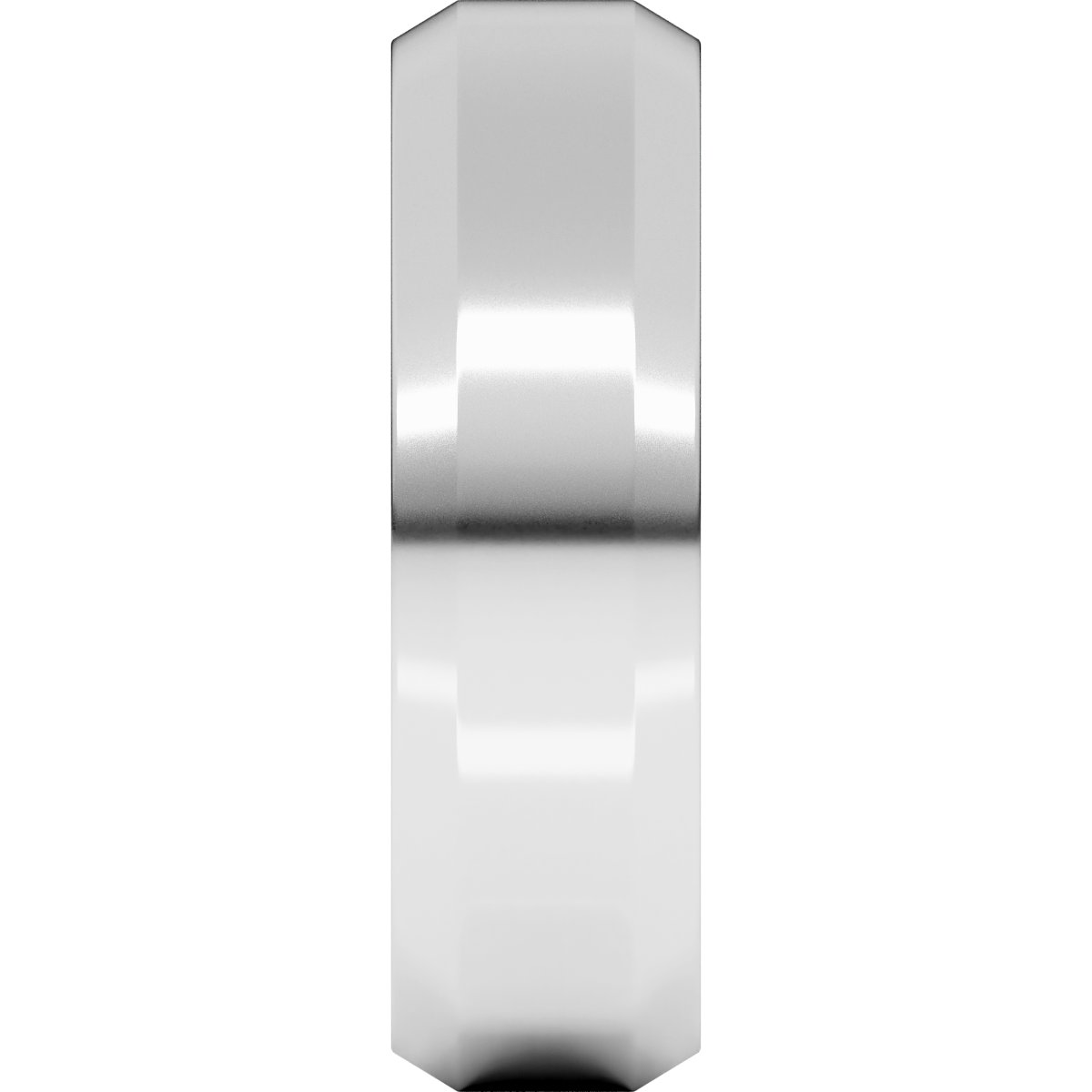 Platinum Beveled-Edge Comfort-Fit Flat Wedding Band