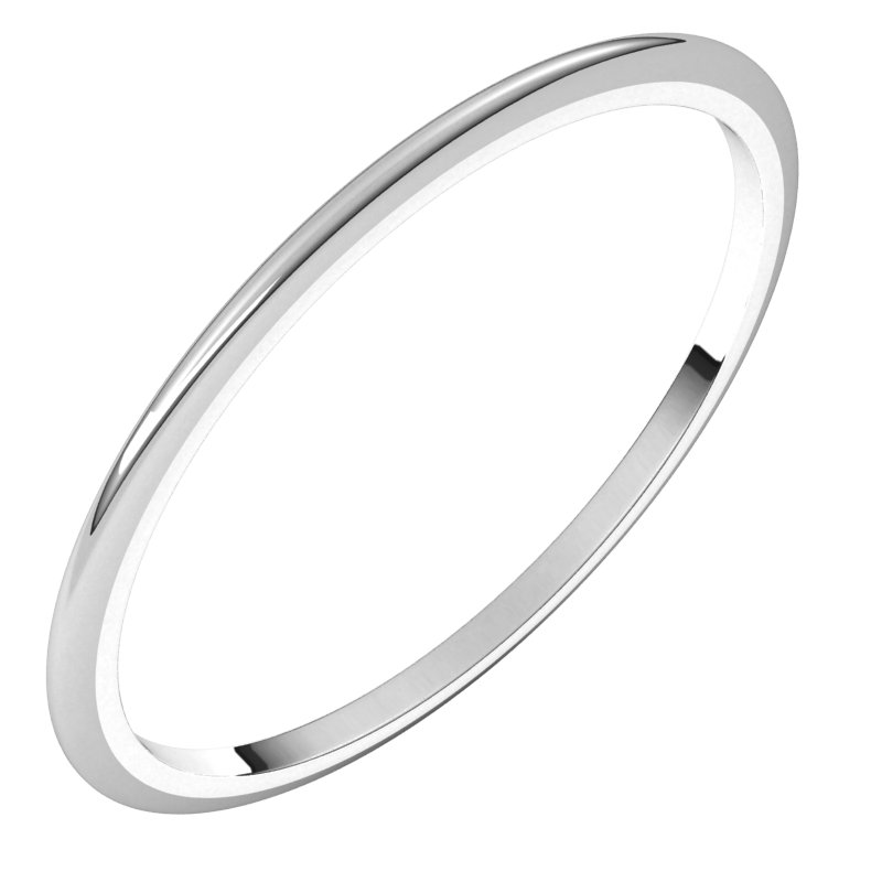 Platinum Half Round Wedding Band