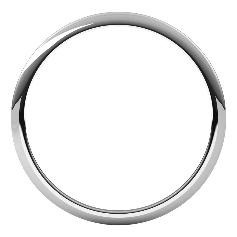 Platinum Half Round Wedding Band