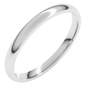 Platinum Lightweight Comfort-Fit Half Round Wedding Band