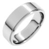 Platinum Stepped-Edge Comfort-Fit Flat Wedding Band