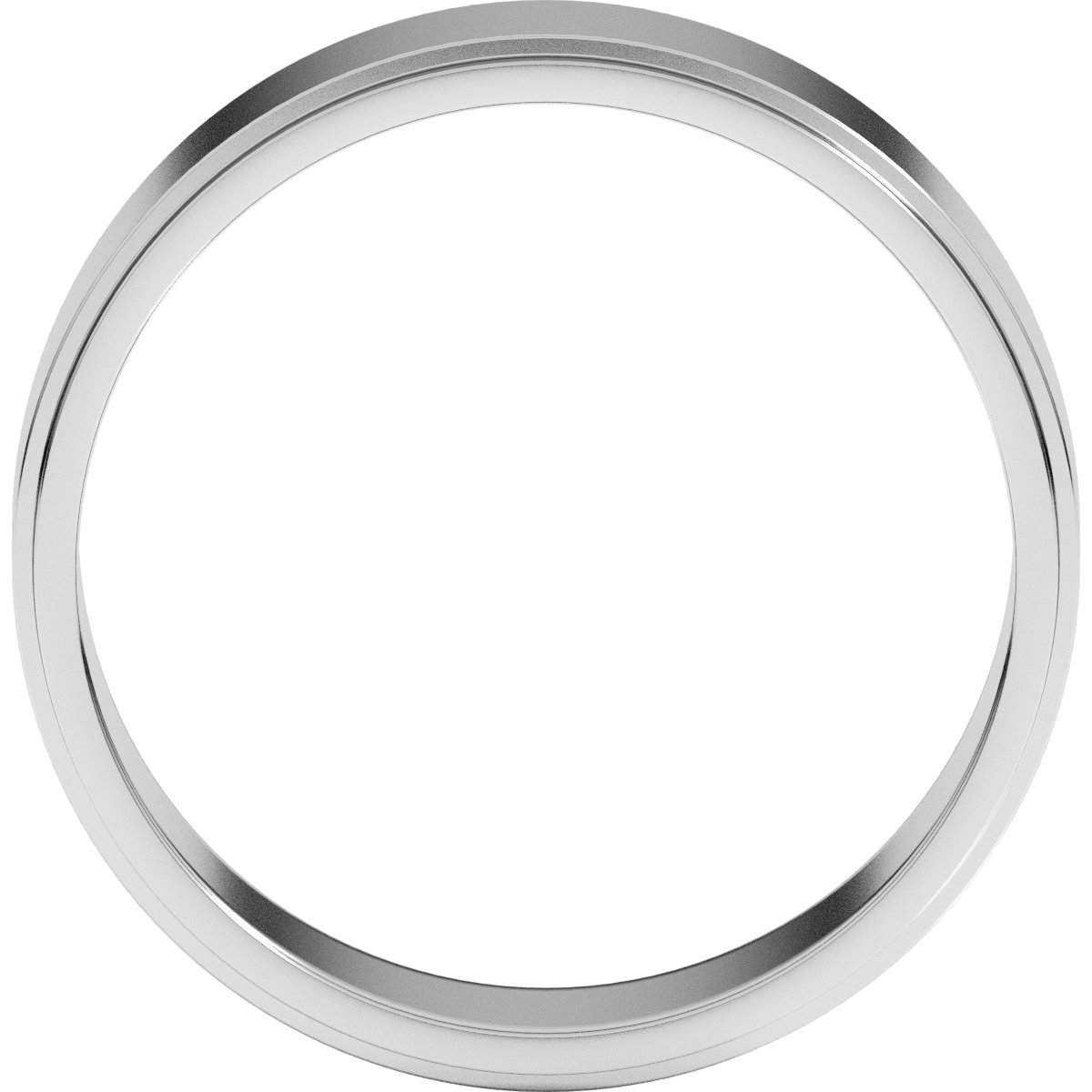 Platinum Stepped-Edge Flat Wedding Band
