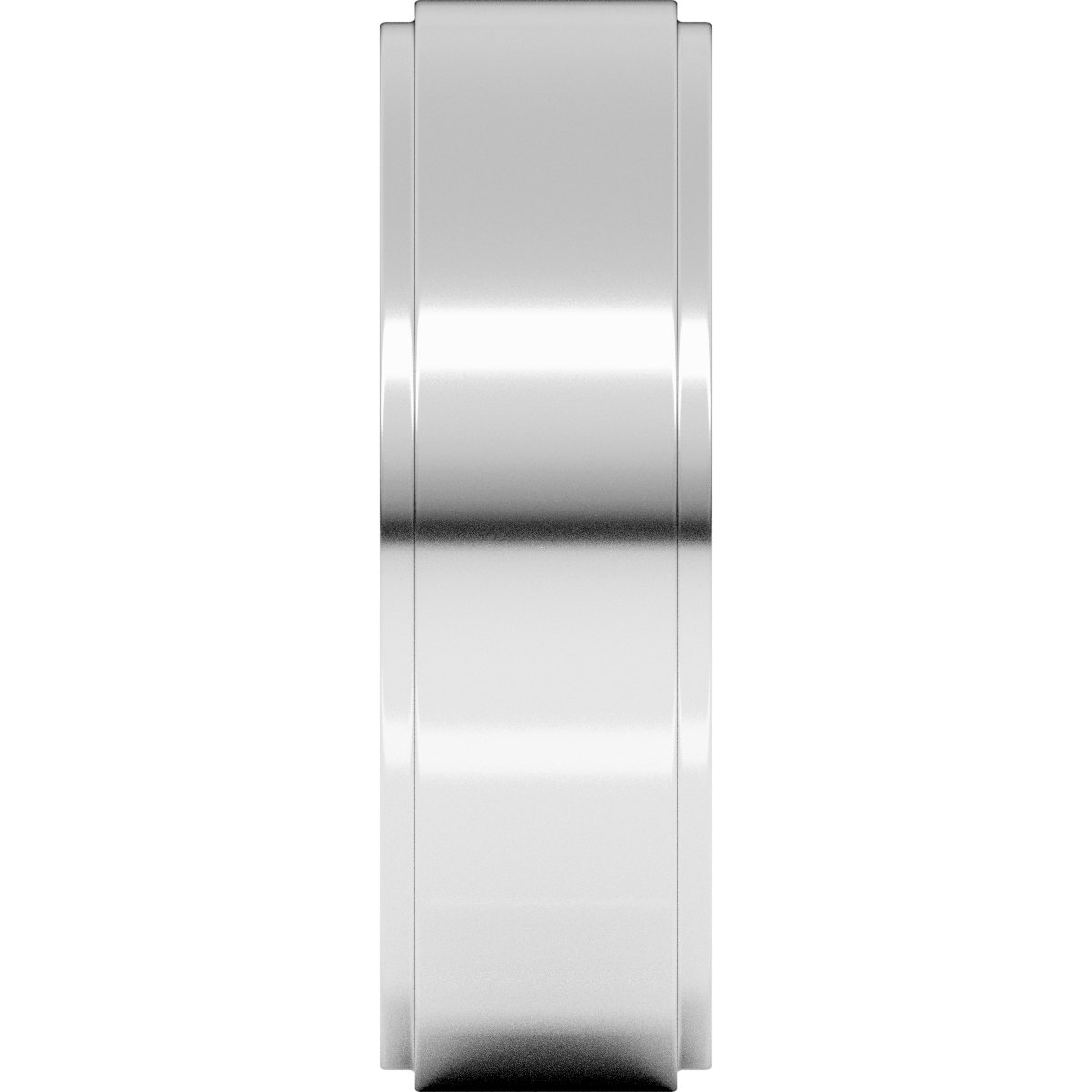 Platinum Stepped-Edge Flat Wedding Band