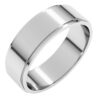 Platinum Stepped-Edge Flat Wedding Band