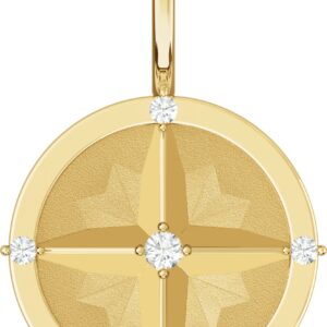 .03 ctw Natural Diamond Compass Charm/Pendant