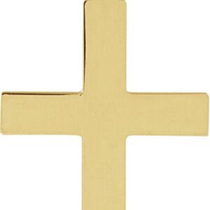 14K Gold Cross Pendant, 25.9 x 12 mm
