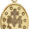 14K Gold Oval Miraculous Medal Pendant, 12 x 8 mm