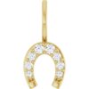 14K Yellow Gold 1/8 ctw Natural Diamond Horseshoe Charm/Pendant