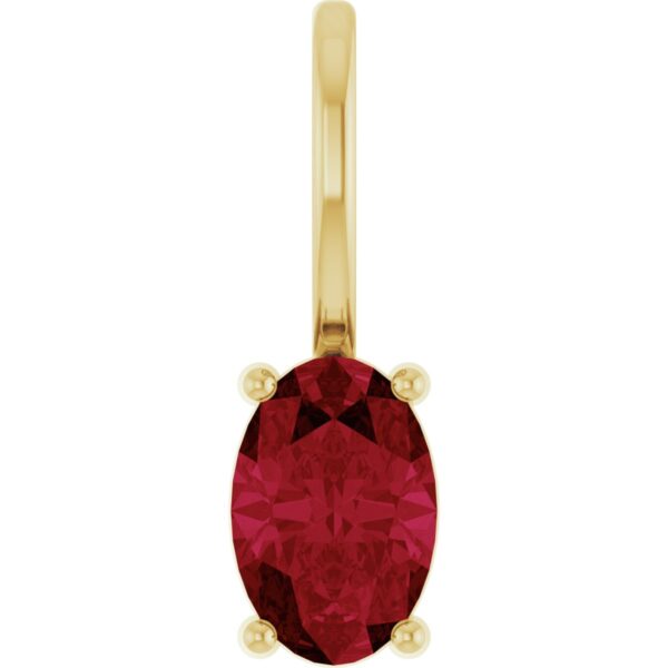 14K Yellow Gold 6x4 mm Oval Gemstone Solitaire Charm/Pendant
