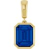14K Yellow Gold 9x7 mm Lab-Grown Blue Sapphire Bezel-Set Charm/Pendant