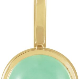 14K Yellow Gold Gemstone Cabochon Charm/Pendant