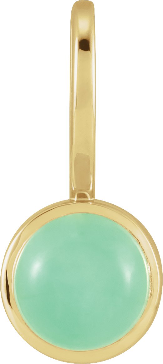 14K Yellow Gold Gemstone Cabochon Charm/Pendant