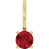 14K Yellow Gold Lab-Grown Ruby Solitaire Charm/Pendant, 4 mm
