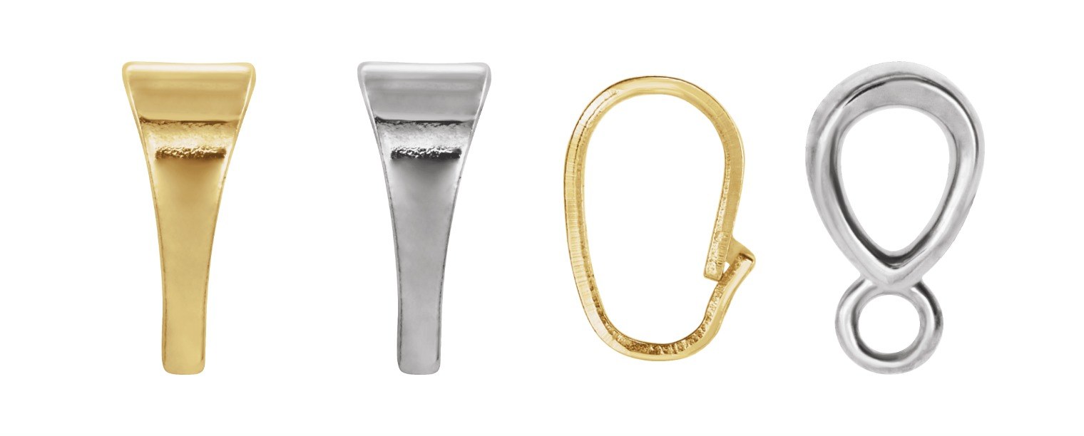 Solid gold pendant bails