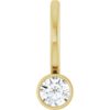 Bezel-Set Gemstone or Diamond Solitaire Charm/Pendant, 3 mm