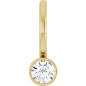 Bezel-Set Gemstone or Diamond Solitaire Charm/Pendant, 3 mm