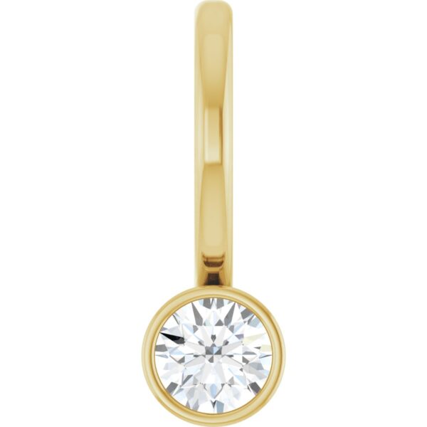 Bezel-Set Gemstone or Diamond Solitaire Charm/Pendant, 3 mm