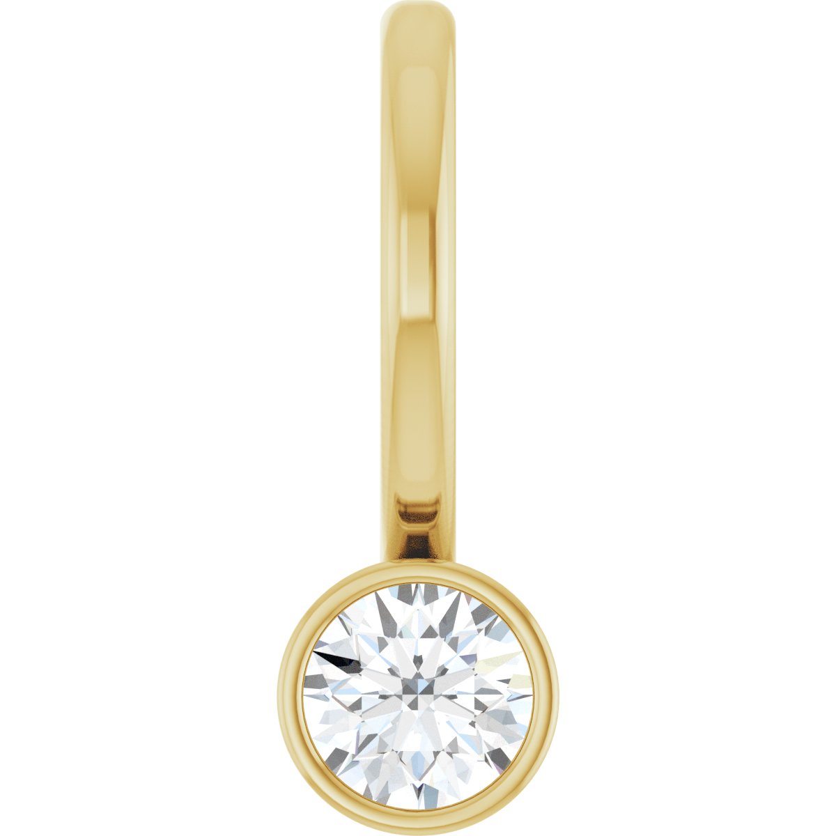 Bezel-Set Gemstone or Diamond Solitaire Charm/Pendant, 3 mm