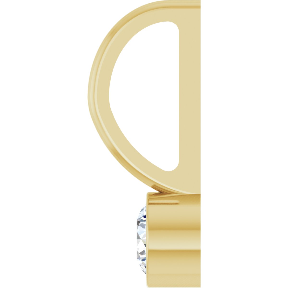 Bezel-Set Gemstone or Diamond Solitaire Charm/Pendant, 3 mm