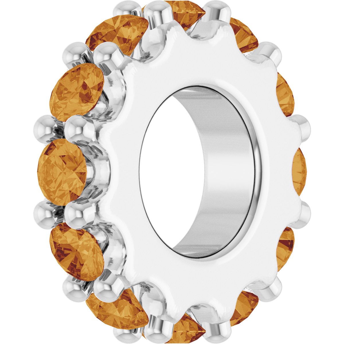 Birthstone Spacer Charm/Pendant with 12 Gemstones or Diamonds