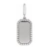 Personalized Sterling Silver Dog Tag Charm with 1/6 ct Lab-Grown Diamonds, Engraved Initials up to 3 Characters