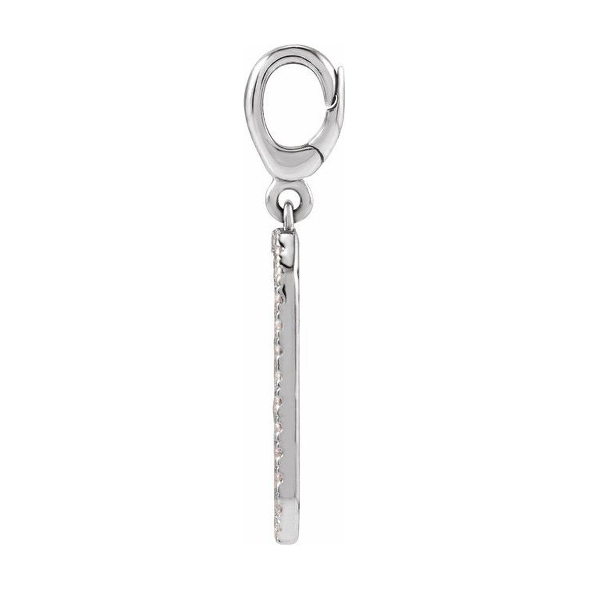 Personalized Sterling Silver Dog Tag Charm with 1/6 ct Lab-Grown Diamonds, Engraved Initials up to 3 Characters