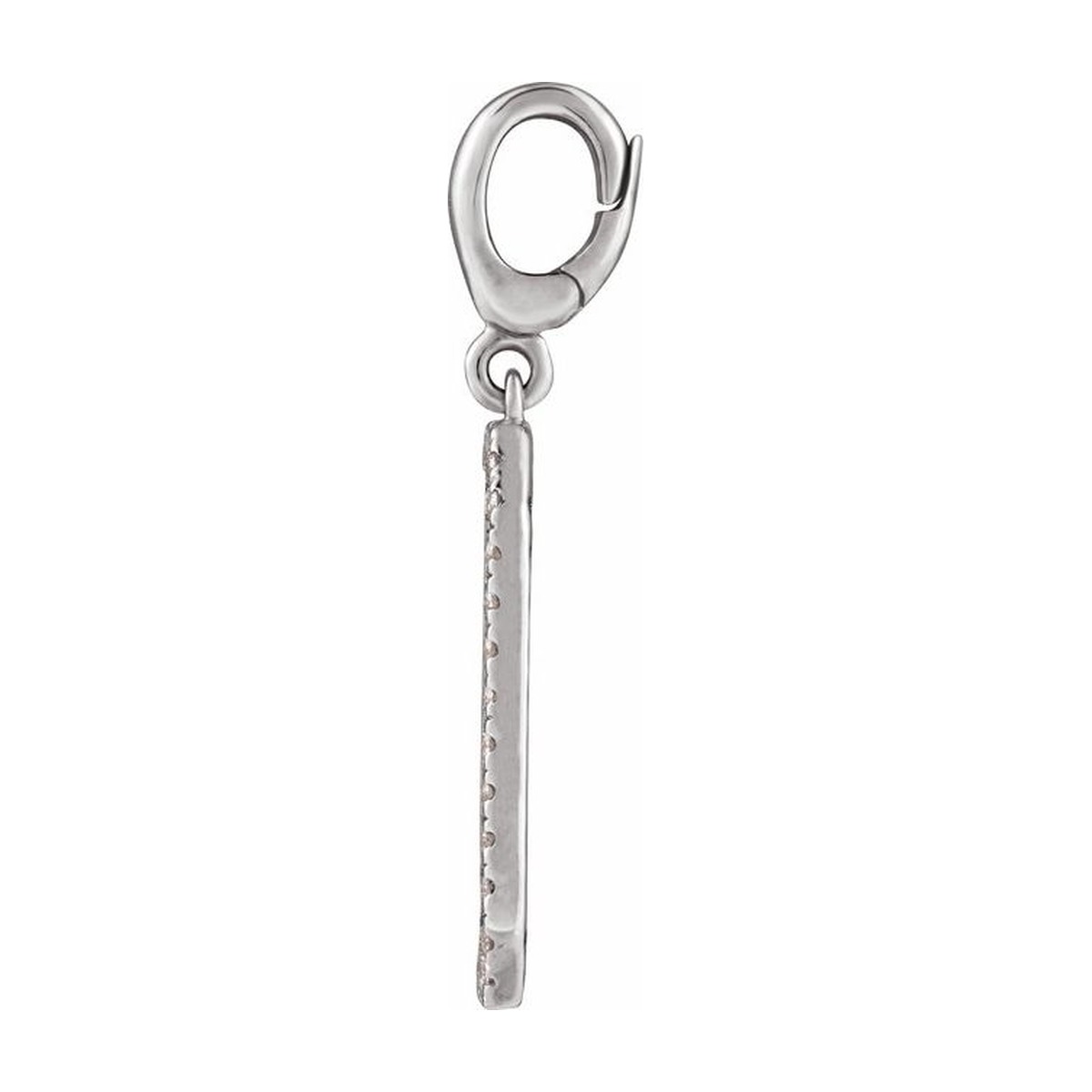 Personalized Sterling Silver Dog Tag Charm with 1/6 ct Lab-Grown Diamonds, Engraved Initials up to 3 Characters