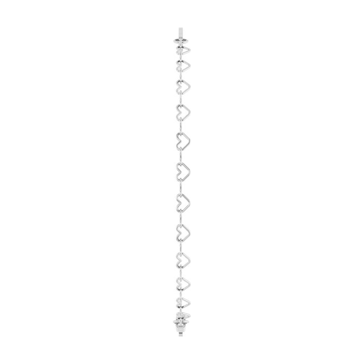 Personalized Sterling Silver Heart Link Bracelet, Engraved Name or Date up to 10 Characters, 7 in