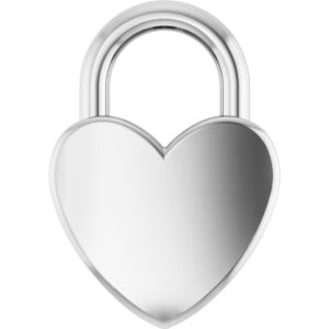 Personalized Sterling Silver Heart Lock Pendant, Engraved Initial