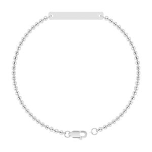 Personalized Sterling Silver Link Bar Bracelet, Engraved Name or Date up to 9 Characters, 7 in