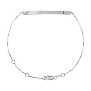 Personalized Sterling Silver Skinny Bar Bracelet, Engraved Name or Date up to 20 Characters, 6 1/2-7 1/2 in