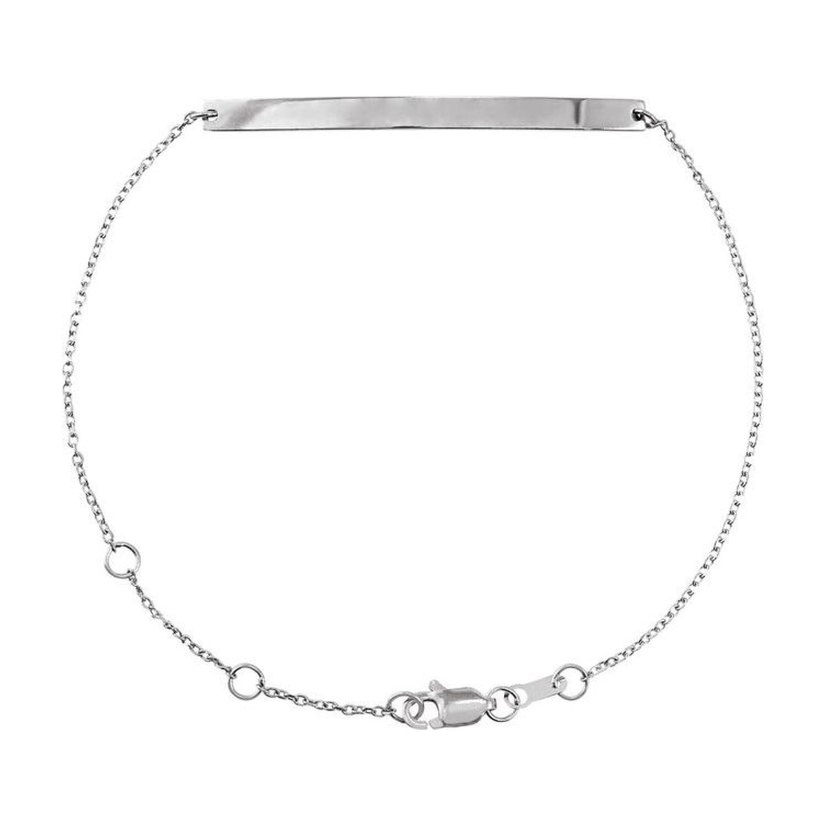 Personalized Sterling Silver Skinny Bar Bracelet, Engraved Name or Date up to 20 Characters, 6 1/2-7 1/2 in