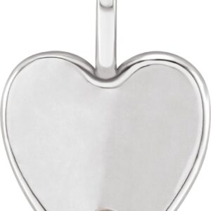 Sterling Silver .02 ct. Natural Diamond Heart Charm/Pendant